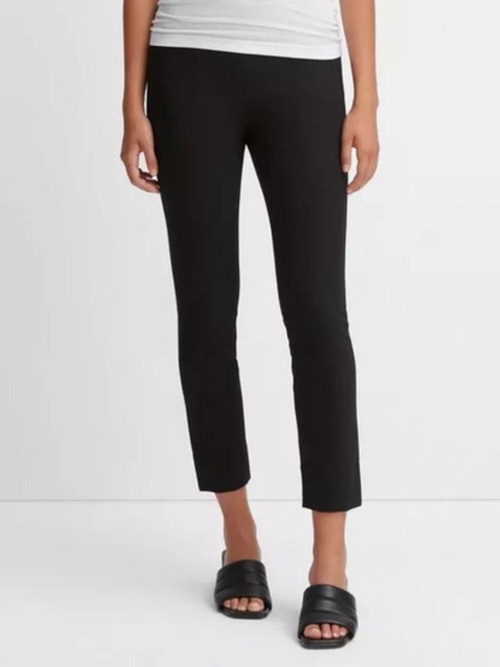 Vince Bobbi High Rise Stitch Seam Ponte Legging Black Size Large